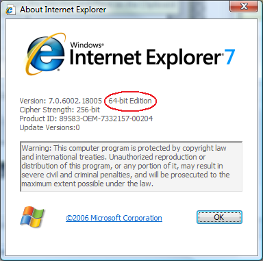 internet explorer 64 bit