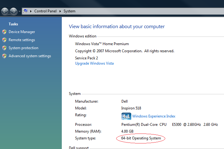64 Bit Operating System For Windows Vista
