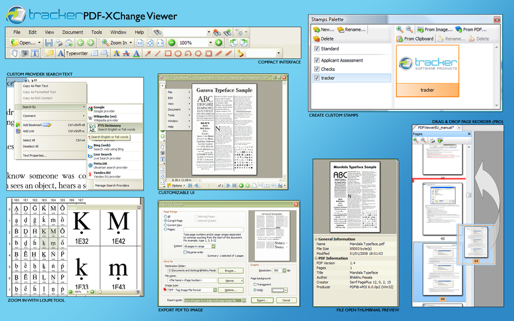 A small sample of just some of the many features PDF-XChange Viewer has to offer.