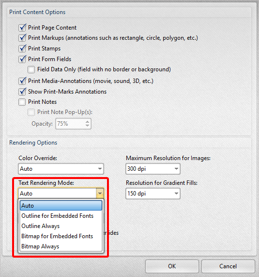 how to get pdf file to print larger